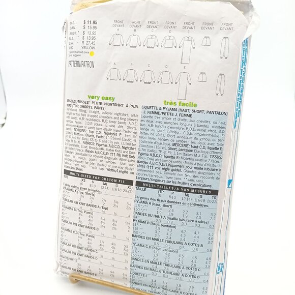 Butterick Classics Fast & Easy Vintage Sewing Pattern 5214 Nightshirt Pajama - Picture 2 of 2